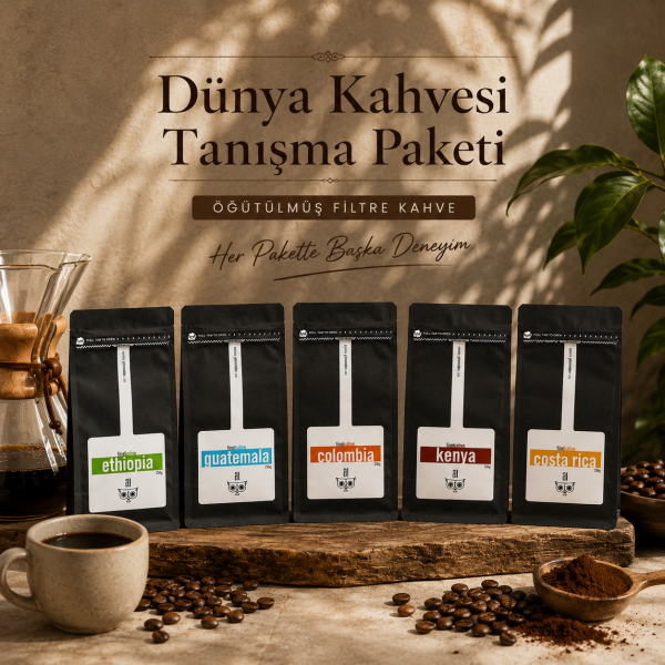 Dünya Kahvesi Tanışma Paketi, Öğütülmüş Filtre Kahve (5*250 gram)